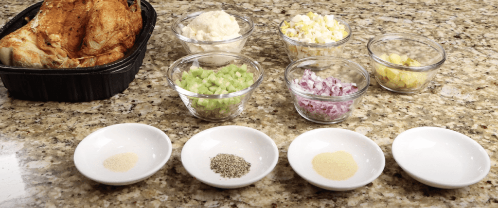Ingredients for chicken salad